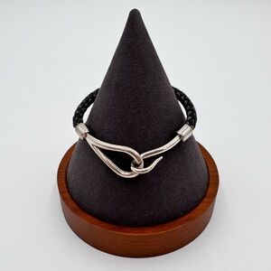 Hermes Black Leather Bracelet